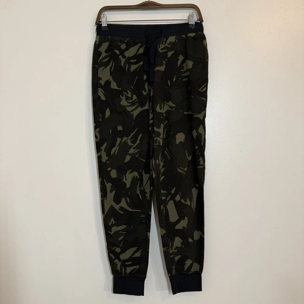 Polo Ralph Lauren Mens Camo Thermal Jogger Pants Size M Green Waffle Knit Lounge